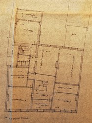 <p>Bestaande toestand in 1962, detail van de verdieping (Gelders Archief). </p>
